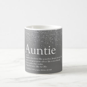 Girly Silber Glitter Coole Tante Tante Definition Kaffeetasse