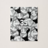 Girly silbergraue Volleyballs Muster Puzzle (Vertikal)