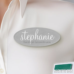 Girly silberne Folien-Druck - niedliches Skript Namenschild