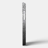 Girly Silver Glitzer Black Ombre Personalisiert Case-Mate iPhone Hülle (Rückseite / Links)