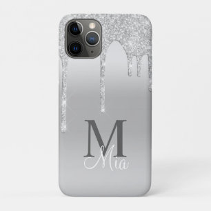 Girly Silver Sparkle Glitzer Bling Monogram Case-Mate iPhone Hülle