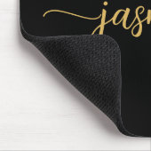 Girly Simple Black Gold Personalisiert Monogram Mousepad (Ecke)