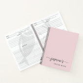 Girly Simple Blush Pink Kochbuch Rezept Signatur Notizblock (Innenseite)
