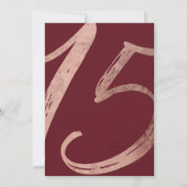 Girly Simple Burgundy Rose Goldene Forelle Einladung (Rückseite)