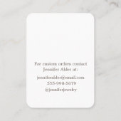 Girly simple handgefertigte Ohrring-Anzeige Visitenkarte (Rückseite)