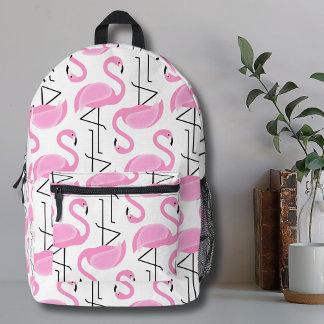 Girly Simple Modern Pink Flamingo Muster Bedruckter Rucksack