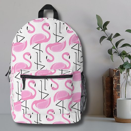 Girly Simple Modern Pink Flamingo Muster Bedruckter Rucksack