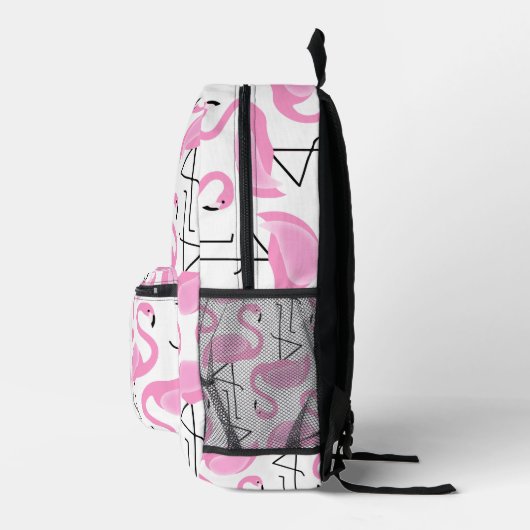 Girly Simple Modern Pink Flamingo Muster Bedruckter Rucksack (Rechts)
