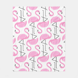 Girly Simple Modern Pink Flamingo Muster Fleecedecke