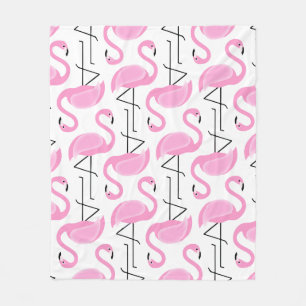 Girly Simple Modern Pink Flamingo Muster Fleecedecke