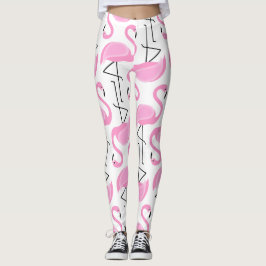 Girly Simple Modern Pink Flamingo Muster Leggings