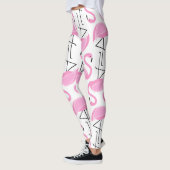 Girly Simple Modern Pink Flamingo Muster Leggings (Links)