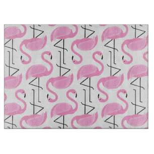 Girly Simple Modern Pink Flamingo Muster Schneidebrett