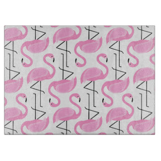 Girly Simple Modern Pink Flamingo Muster Schneidebrett