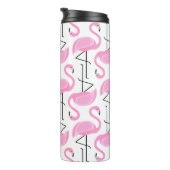 Girly Simple Modern Pink Flamingo Muster Thermosbecher (Nach rechts gedreht)