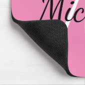 Girly Simple Pink Monogram Initial + Name Mousepad (Ecke)