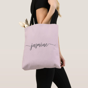 Girly Simple Rosa personalisiertes Monogramm Name Tasche