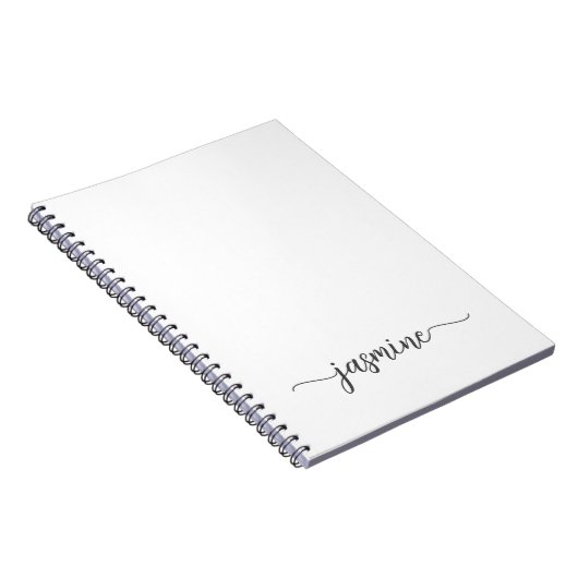 Girly Simple White Cookbook Rezept Signatur Notizblock (Rechte Seite)