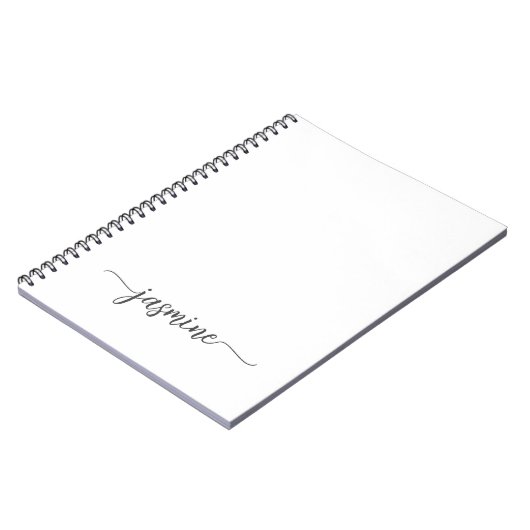 Girly Simple White Cookbook Rezept Signatur Notizblock (Linke Seite)