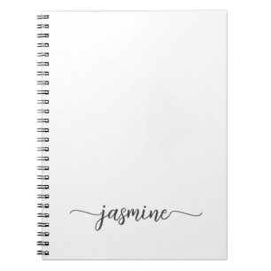 Girly Simple White Cookbook Rezept Signatur Notizblock