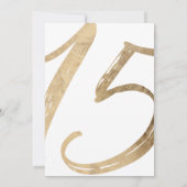 Girly Simple White Gold Foil Quinceañera Einladung (Rückseite)