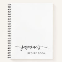 Girly Simple White Kochbuch Rezept Signatur Notiz