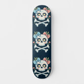 Girly Skull and Crossbones Skateboard (Vorderseite)