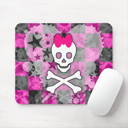 Girly Skull & Crossbones Mousepad (Mit Mouse)