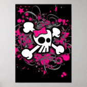 Girly Skull & Crossbones Poster (Vorne)