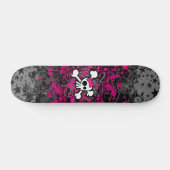 Girly Skull & Crossbones Skateboard (Horizontal)