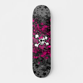 Girly Skull & Crossbones Skateboard