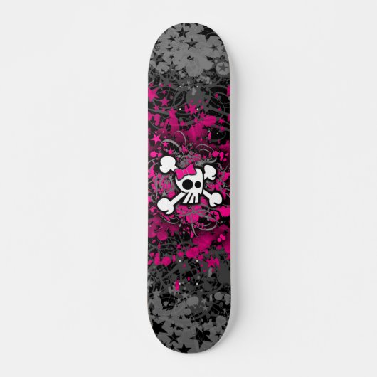 Girly Skull & Crossbones Skateboard (Vorne)