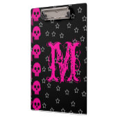 Girly Skull EMO Punk Monogram Initial Clip Board Klemmbrett (Links)