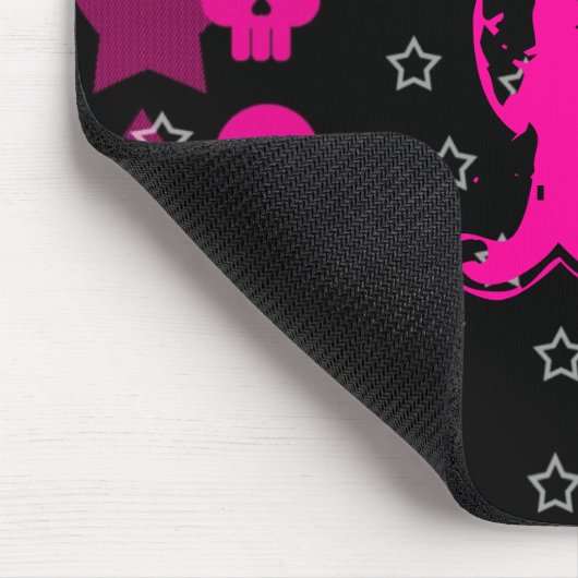 Girly Skull EMO Punk Monogram Initial Mouse Pad Mousepad (Ecke)