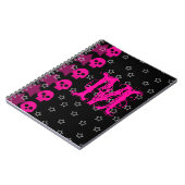 Girly Skull EMO Punk Monogram Ursprüngliches Note Notizblock (Linke Seite)