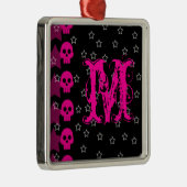 Girly Skull EMO Punk Roc Monogram Initial Ornament (Rechts)