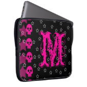 Girly Skull EMO Punk Rock Monogram 15" Laptop Case (Vorne Rechts)