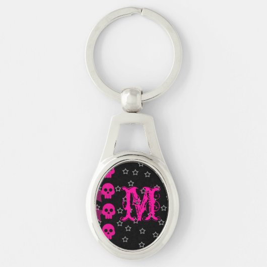 Girly Skull EMO Punk Rock Rocker Girl Key Chain Schlüsselanhänger (Vorderseite)