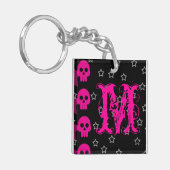 Girly Skull EMO Punk Rock Rocker Girl Key Chain Schlüsselanhänger (Vorderseite links)