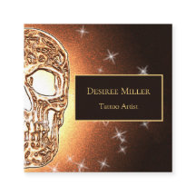 Girly Skull Gothic Cool Gold Glitzer Metallic