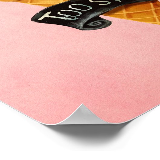 Girly Skull Ice Creme Cone Poster (Ecke)