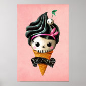 Girly Skull Ice Creme Cone Poster (Vorne)