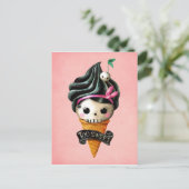 Girly Skull Ice Creme Cone Postkarte (Stehend Vorderseite)