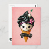 Girly Skull Ice Creme Cone Postkarte (Vorne/Hinten)