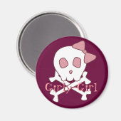 Girly Skull Magnet (Vorderseite/Rückseite)