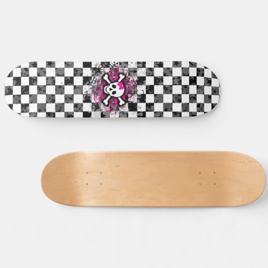 Girly Skull Skateboard (Horizontal)