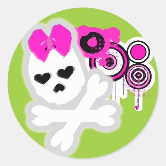 Girly SKull Sticker (Vorderseite)