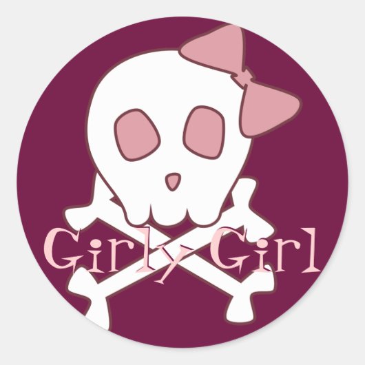 Girly Skull Stickers (Vorderseite)