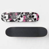 Girly Skull und Crossbones Skateboard (Horizontal)