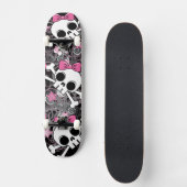 Girly Skull und Crossbones Skateboard (Vorderseite)